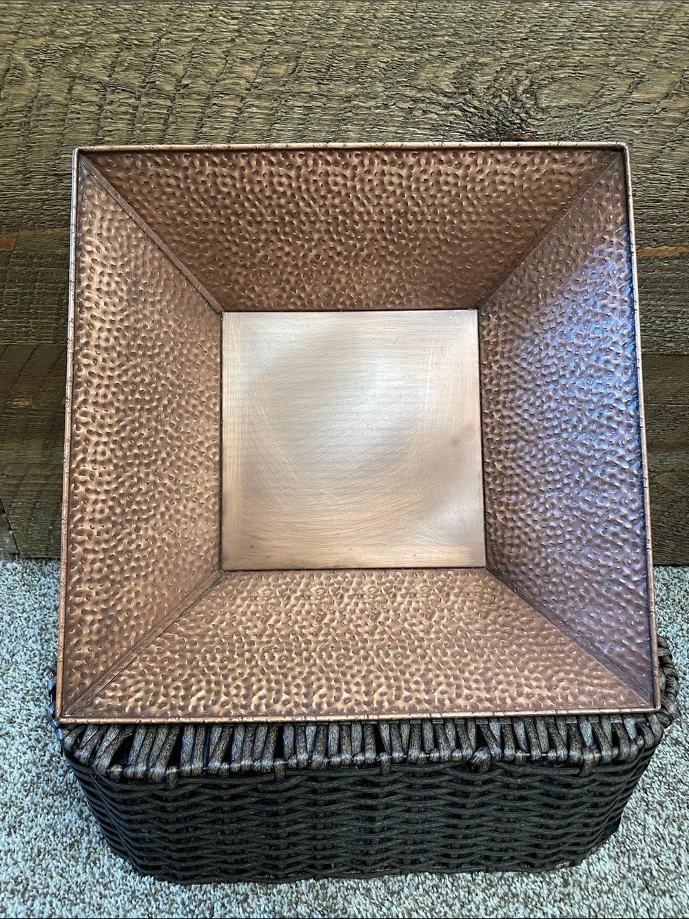 Better Homes and Gardens by Home Interiors Hammered Metal Tray Copper Finish 14"
